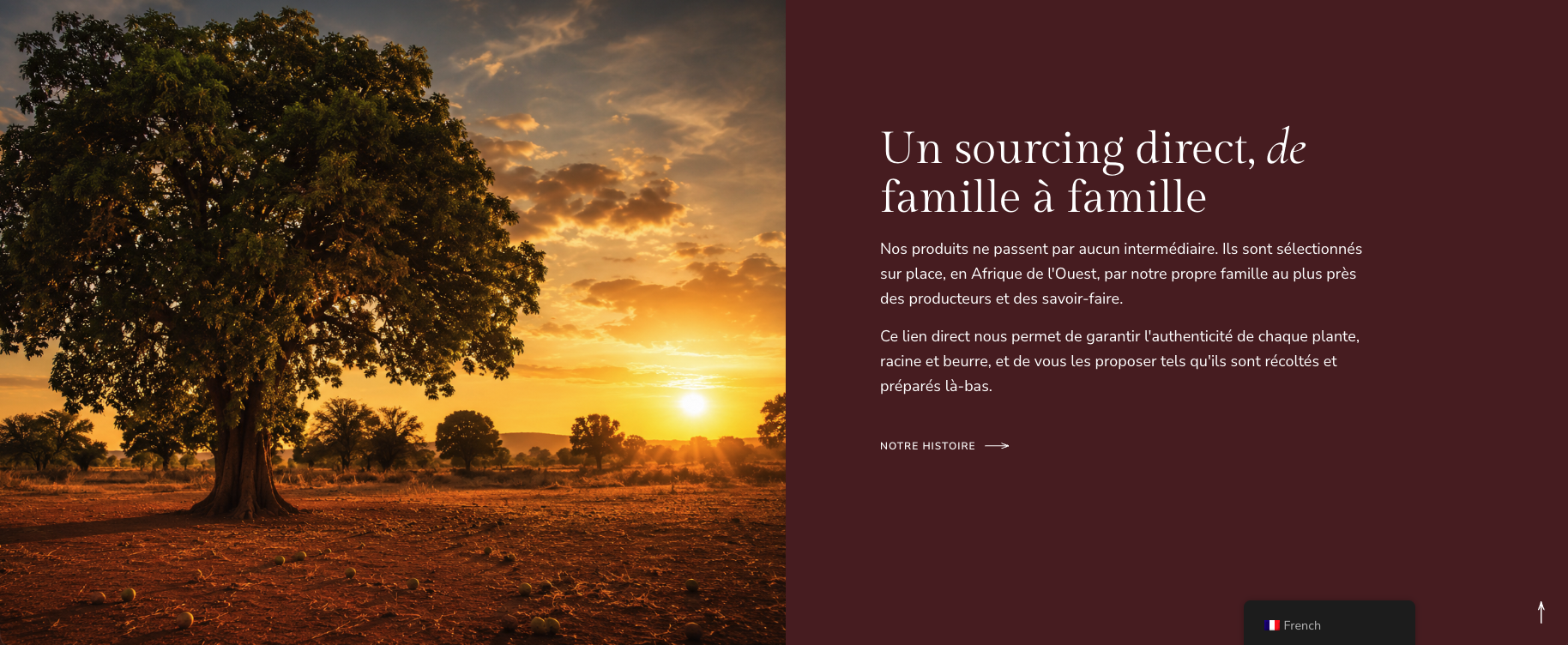 Page sourcing du site Secrets d’Afrique, sourcing direct producteur en Afrique de l’Ouest