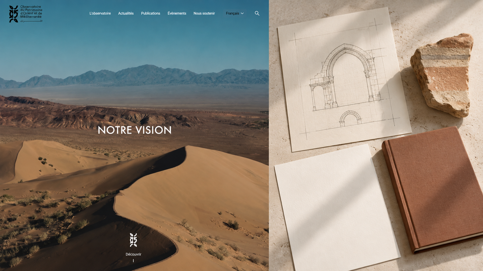 Couverture du magazine culturel Réinventer le passé, numéro 1, Observatoire Patrimoine d'Orient, automne 2024